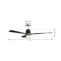 53" Ceiling Fan by Minka Aire - Foxden Collection, Brushed Nickel Finish - F778L-BN/CL