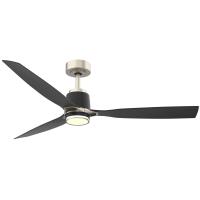 53" Ceiling Fan by Minka Aire - Foxden Collection, Brushed Nickel Finish - F778L-BN/CL