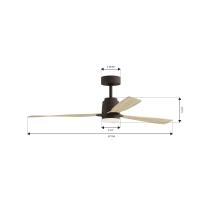 53" Ceiling Fan by Minka Aire - Foxden Collection, Dark Bronze Finish - F778L-DB/WTO