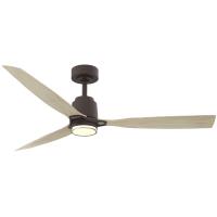 53" Ceiling Fan by Minka Aire - Foxden Collection, Dark Bronze Finish - F778L-DB/WTO