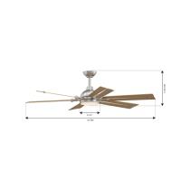 56" Ceiling Fan by Minka Aire - Allegata Collection, Brushed Nickel Finish - F779L-BN/WTO