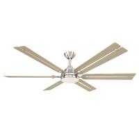 56" Ceiling Fan by Minka Aire - Allegata Collection, Brushed Nickel Finish - F779L-BN/WTO