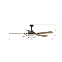 65" Ceiling Fan by Minka Aire - Cadena Collection, Dark Bronze Finish - F783L-DB/WTO