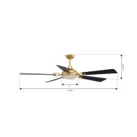 65" Ceiling Fan by Minka Aire - Cadena Collection, Heritage Brass Finish - F783L-HBR/CL