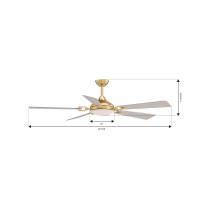 65" Ceiling Fan by Minka Aire - Cadena Collection, Heritage Brass Finish - F783L-HBR/WCD