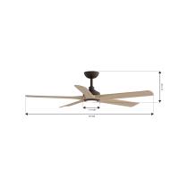56" Ceiling Fan by Minka Aire - Seressa Collection, Dark Bronze Finish - F793L-DB/ASW