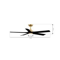 56" Ceiling Fan by Minka Aire - Seressa Collection, Heritage Brass Finish - F793L-HBR/CL