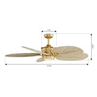 60" Ceiling Fan by Minka Aire - Portesa Collection, Heritage Brass Finish - F798L-HBR/NPL