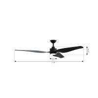72" Ceiling Fan by Minka Aire - Norwynd Collection, Coal Finish - F822L-CL