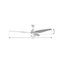 72" Ceiling Fan by Minka Aire - Norwynd Collection, Flat White Finish - F822L-WHF