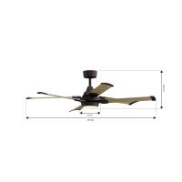 56" Ceiling Fan by Minka Aire - Soarin Collection, Dark Bronze Finish - F892L-DB/WTO