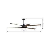 72" Ceiling Fan by Minka Aire - Soarin Collection, Coal Finish - F893L-CL/AO