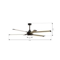 72" Ceiling Fan by Minka Aire - Soarin Collection, Dark Bronze Finish - F893L-DB/WTO