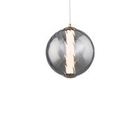 LED Mini Pendant by Modern Forms - Swirly Collection, Smoke Glass/Aged Brass Finish - PD-32511-27-SM/AB