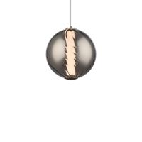LED Mini Pendant by Modern Forms - Swirly Collection, Smoke Glass/Brushed Nickel Finish - PD-32511-35-SM/BN