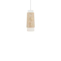 LED Mini Pendant by Modern Forms - Chauncey Collection, Beige Travertine/Aged Brass Finish - PD-5513-35-WV/AB