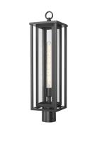 One Light Outdoor Post Lantern by Innovations - Ashland Collection, Matte Black Finish - 9950-1PLT-BK-25-CL