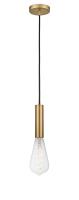 One Light Mini Pendant by Innovations - Auralume Collection, Brushed Brass Finish - 198-1P-BB