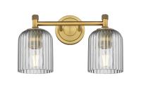 Two Light Bath Vanity by Innovations - Downtown Urban Collection, Brushed Brass Finish - 434-2W-BB-G559-5SM