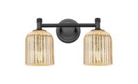 Two Light Bath Vanity by Innovations - Downtown Urban Collection, Matte Black Finish - 434-2W-BK-G559-5ME