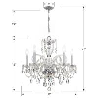 Five Light Chandelier by Crystorama - Traditional Crystal Collection, Polished Chrome Finish - 1005-CH-CL-MWP