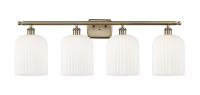 Four Light Bath Vanity by Innovations - Ballston Collection, Antique Brass Finish - 516-4W-AB-G559-8GWH