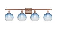 Four Light Bath Vanity by Innovations - Ballston Collection, Antique Copper Finish - 516-4W-AC-G483-8SB