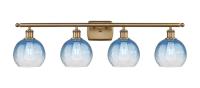 Four Light Bath Vanity by Innovations - Ballston Collection, Brushed Brass Finish - 516-4W-BB-G483-8SB