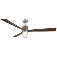 65"Ceiling Fan by Minka Aire - Nauticus Collection, Brushed Nickel Wet With Distressed Koa Blades Finish - F768L-BNW/DK