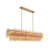 16 Light Linear Chandelier by Crystorama - Addis Collection, Aged Brass Finish - ADD-337-AG-AM