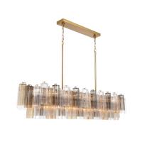 16 Light Linear Chandelier by Crystorama - Addis Collection, Aged Brass Finish - ADD-337-AG-AU
