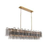 16 Light Linear Chandelier by Crystorama - Addis Collection, Aged Brass Finish - ADD-337-AG-SM