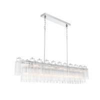 16 Light Linear Chandelier by Crystorama - Addis Collection, Polished Chrome Finish - ADD-337-CH-CL