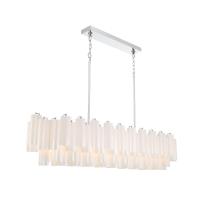 16 Light Linear Chandelier by Crystorama - Addis Collection, Polished Chrome Finish - ADD-337-CH-WH