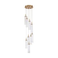LED Pendant by Crystorama - Addis Collection, Aged Brass Finish - ADD-405-AG-CL