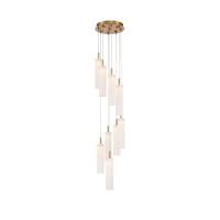 LED Pendant by Crystorama - Addis Collection, Aged Brass Finish - ADD-405-AG-WH