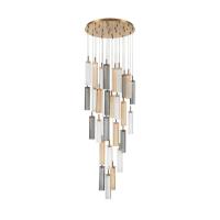 LED Pendant by Crystorama - Addis Collection, Aged Brass Finish - ADD-415-AG-AU