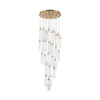 LED Pendant by Crystorama - Addis Collection, Aged Brass Finish - ADD-415-AG-CL