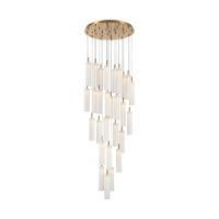 LED Pendant by Crystorama - Addis Collection, Aged Brass Finish - ADD-415-AG-WH