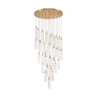 LED Pendant by Crystorama - Addis Collection, Aged Brass Finish - ADD-423-AG-CL
