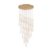 LED Pendant by Crystorama - Addis Collection, Aged Brass Finish - ADD-423-AG-WH