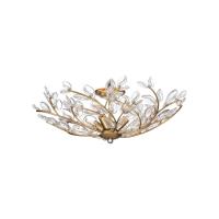 Four Light Semi Flush Mount by Crystorama - Bridget Collection, Soft Gold Finish - BGT-330-SG-CL