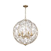 Six Light Chandelier by Crystorama - Bridget Collection, Soft Gold Finish - BGT-335-SG-CL