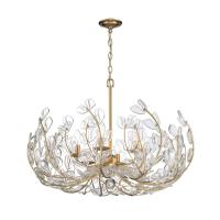 Six Light Chandelier by Crystorama - Bridget Collection, Soft Gold Finish - BGT-338-SG-CL
