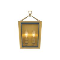 Two Light Wall Sconce by Crystorama - Herrick Collection, Luxe Gold + Navy Finish - HRK-2501-LG-NY