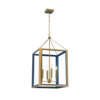 Four Light Chandelier by Crystorama - Herrick Collection, Luxe Gold + Navy Finish - HRK-2508-LG-NY