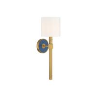 One Light Wall Sconce by Crystorama - Herrick Collection, Luxe Gold + Navy Finish - HRK-2511-LG-NY