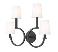 Four Light Wall Sconce by Z-Lite - Cordelia Collection, Matte Black Finish - 2016-4S-MB