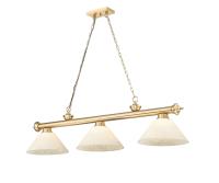 Three Light Billiard by Z-Lite - Cordon Collection, Heritage Brass Finish - 2306-3HBR-AGM14