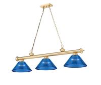 Three Light Billiard by Z-Lite - Cordon Collection, Heritage Brass Finish - 2306-3HBR-ARDB